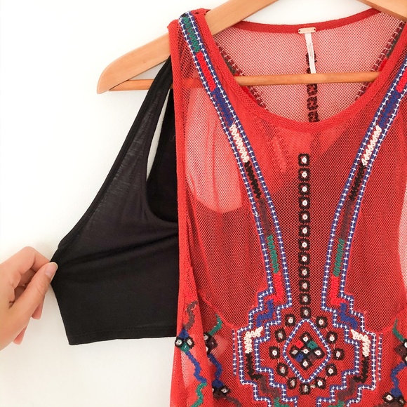 Free People Red Embroidered Maxi Dress - Picture 9 of 14